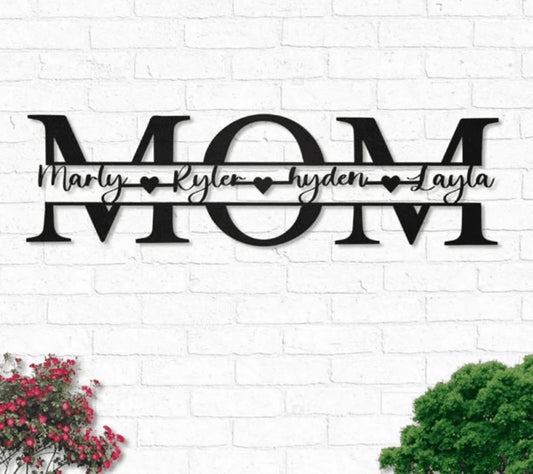 Custom Mom Gift For Mother's Day Personalized Metal House Sign - 8 inches - metal sign