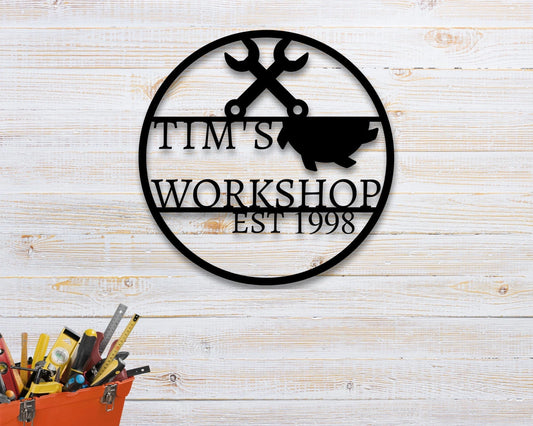 Father's Day Workshop Sign Personalized Sign Outdoor Decor Custom Sign Tool Shed Gift For Dad Gift For Him Custom Metal Garage Sign