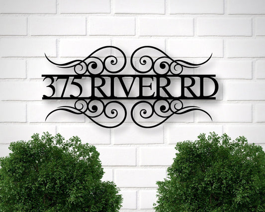 Custom Metal Address Sign Custom Street Address Sign Address Plaque Metal House Numbers Housewarming Gifts Address Sign - 8 inches - metal sign