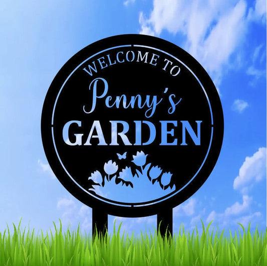 Personalized Garden Stake Metal Sign, Garden Stake Metal Sign, Personalized Garden Sign, Custom Garden - metal sign
