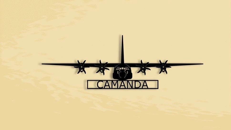 C130j Hercules Camanda Aircraft Metal Sign Cut Metal Sign Wall Decor