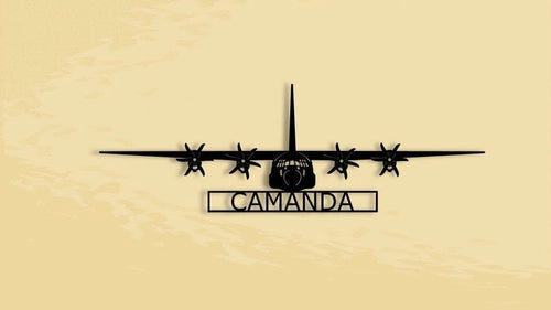 C130j Hercules Camanda Aircraft Metal Sign Cut Metal Sign Wall Decor