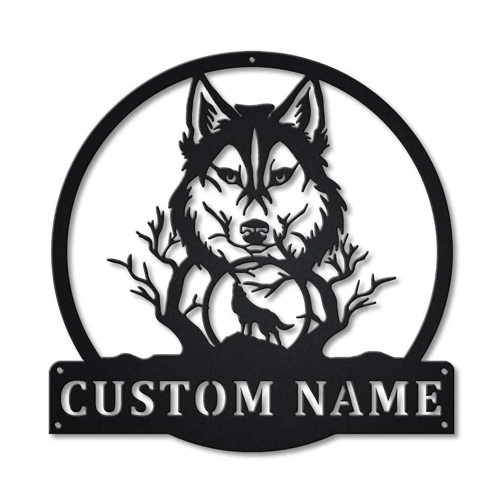 Personalized Wolf Monogram Metal Sign Art, Custom Wolf Monogram Metal Sign, Wolf Monogram Gifts Funny, Animal Gift, Animal Custom, Laser Cut Metal Signs Custom Gift Ideas