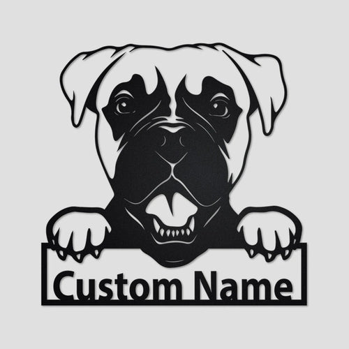 Personalized Custom Boxer Dog Metal Sign for Dog Lover Custom Name