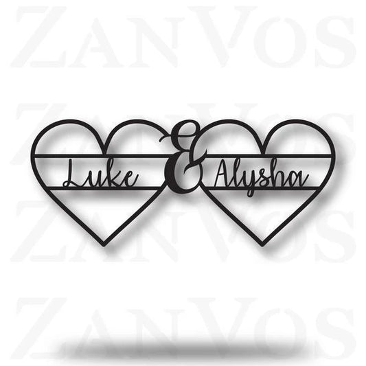 Heart Monogram Customized Metal Signs, Custom Metal Sign, Custom Signs, Metal Sign, Metal Laser Cut Metal Signs Custom Gift Ideas - 8 inches - metal sign