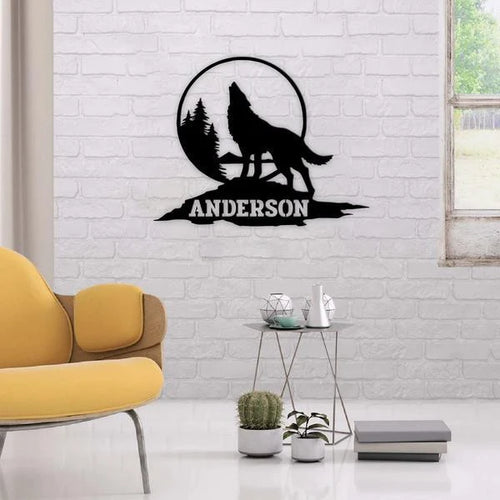 Wolf Lovers Cut Metal Sign