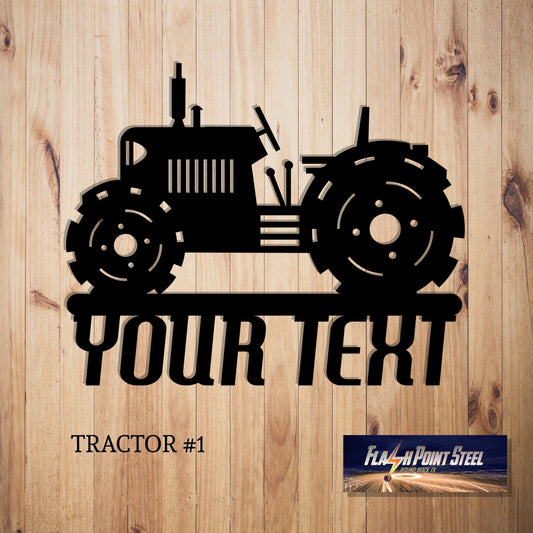 Tractor Shape With Personalized Text Or Name. Plasma Cut Steel Sign ,steel Art Laser Cut Metal Signs Custom Gift Ideas - 8 inches - metal sign