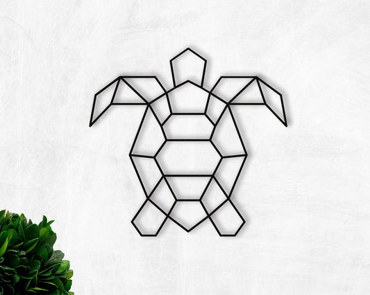 Geometric Turtle Home Nursery Animal Sealife Reef Wildlife Marine Aquatic Tropical Metal - 8 inches - metal sign