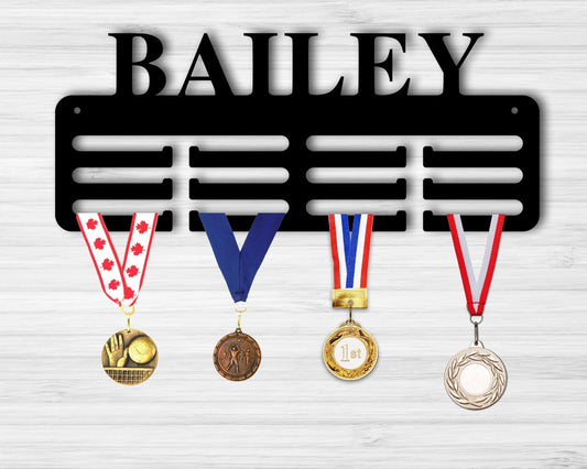 Personalized Medal Holder Custom Medal Holder Personalized Medal Holder Metal Medal Holder Custom Name Metal Medal Holder - 8 inches - metal sign