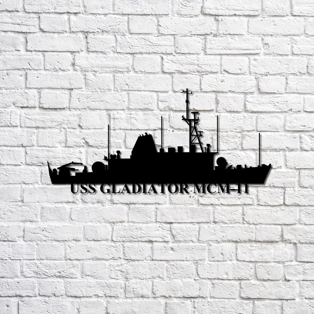 Uss Gladiator Mcm11 Navy Ship Metal Sign, Memory Wall Metal Sign Gift For Navy Veteran, Navy Ships Silhouette Metal Sign Laser Cut Metal Signs Custom Gift Ideas