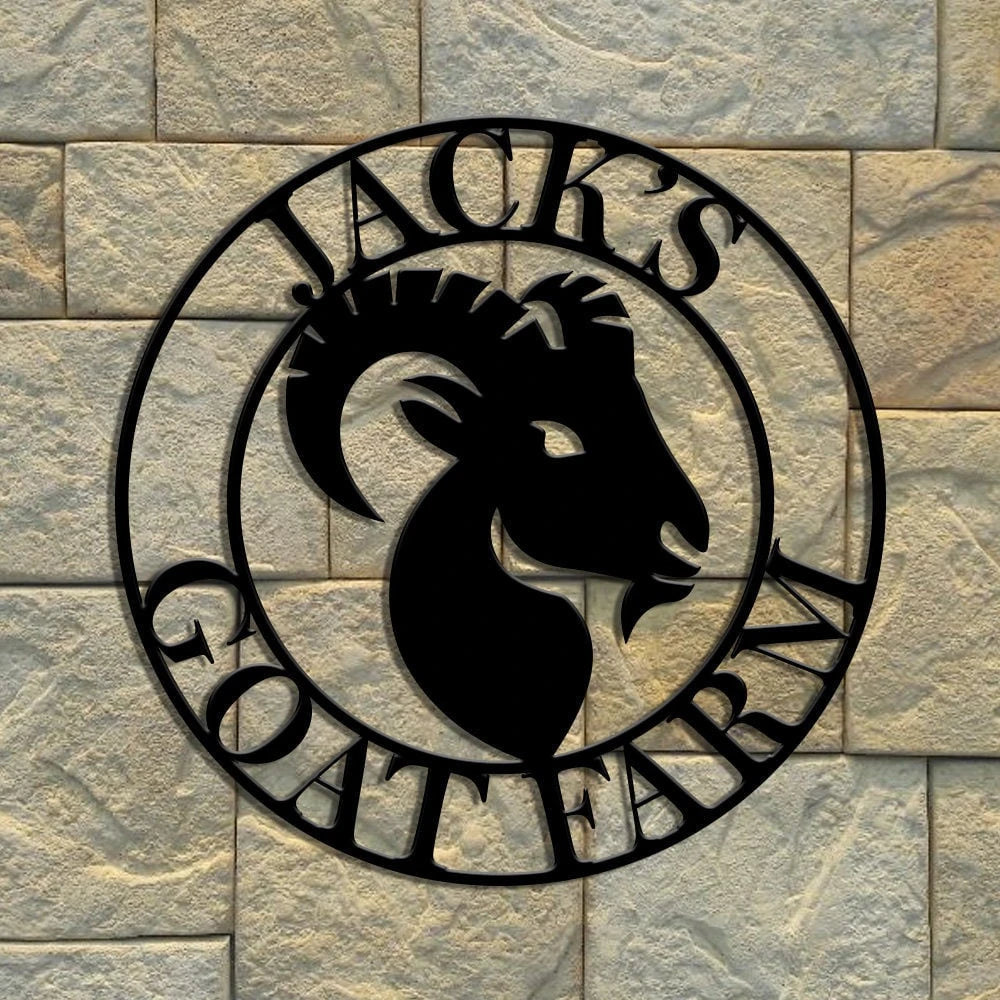 Goat Farm Theme Sign Wall Art, Goat Farm Sign, Goat Farm Metal Sign, Metal Sign Farm, Last Name Sign, Bbq Metal Sign, Personalized Metal Laser Cut Metal Signs Custom Gift Ideas