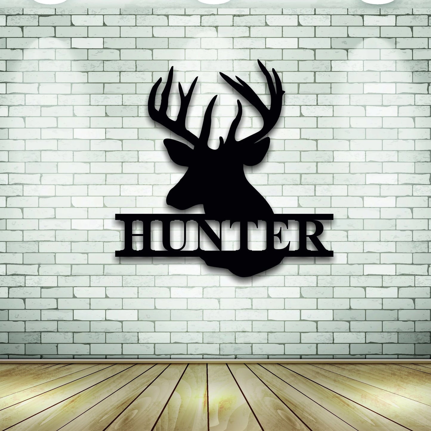 Deer Last Name Sign Metal Deer Sign Antler Wall Sign Hunting Present Man Gift Deer Family Name Sign Hunter Christmas Gift Camp Sign