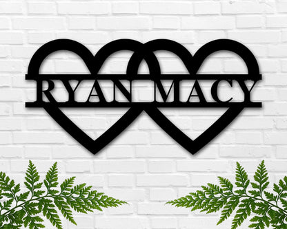 Hearts Metal Sign, Metal Wall Art, Gift For Couples, Valentine's Day Gift, Gift For Her, Personalized Valentine's Day Gift, Anniversary Gift Laser Cut Metal Signs Custom Gift Ideas