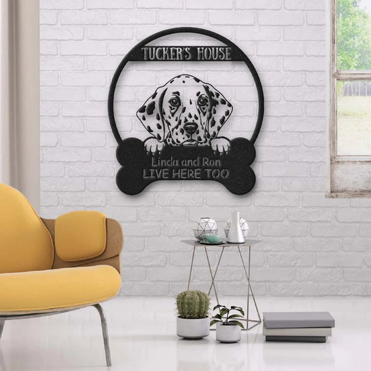 Dalmatian Dog Lovers Funny Personalized Metal House Sign Laser Cut Metal Signs Custom Gift Ideas - 8 inches - metal sign