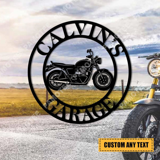 Personalized Motorcycle Garage Metal Sign, Gift For Biker, Metal Laser Cut Metal Signs Custom Gift Ideas - 8 inches - metal sign
