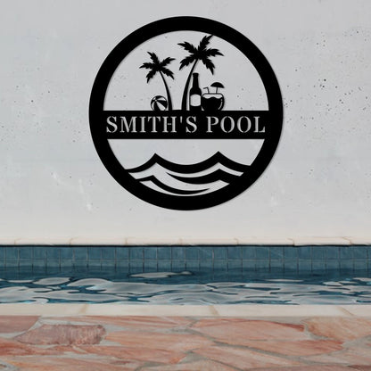 Personalized Pool Signs, Swimming Pool Decor, Sign For Pool Decor For Outside, Pool Signs For Outdoor Personalized, Pool Signs Laser Cut Metal Signs Custom Gift Ideas