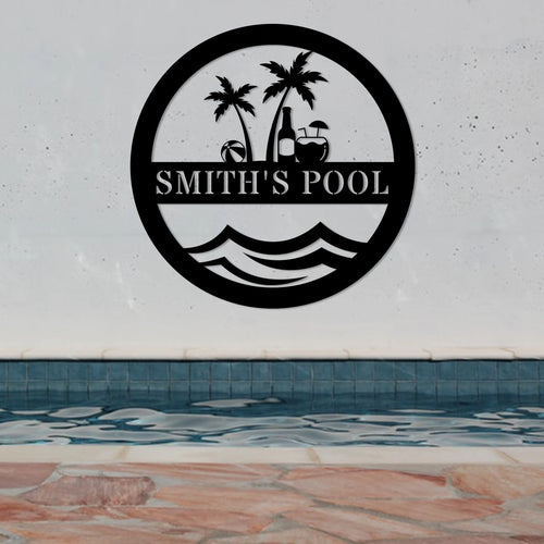 Personalized Pool Signs, Swimming Pool Decor, Sign For Pool Decor For Outside, Pool Signs For Outdoor Personalized, Pool Signs Laser Cut Metal Signs Custom Gift Ideas