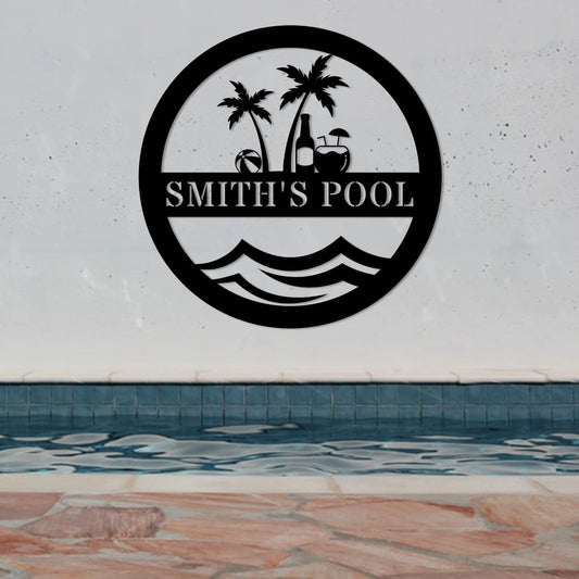 Personalized Pool Signs, Swimming Pool Decor, Sign For Pool Decor For Outside, Pool Signs For Outdoor - metal sign