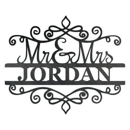Mr &amp; Mrs Spiral Monogram Customized Metal Signs, Custom Metal Sign, Custom Signs, Metal Sign, Metal Laser Cut Metal Signs Custom Gift Ideas