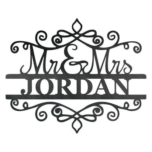 Mr &amp; Mrs Spiral Monogram Customized Metal Signs, Custom Metal Sign, Custom Signs, Metal Sign, Metal Laser Cut Metal Signs Custom Gift Ideas