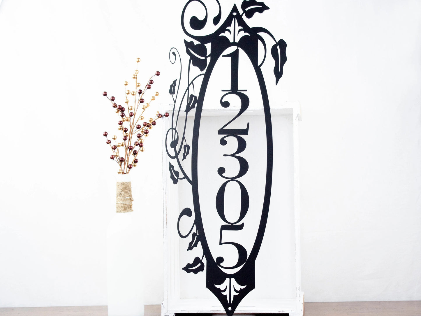 Vertical House Number Metal Sign Address Sign Address Plaque Metal House Number Custom Sign