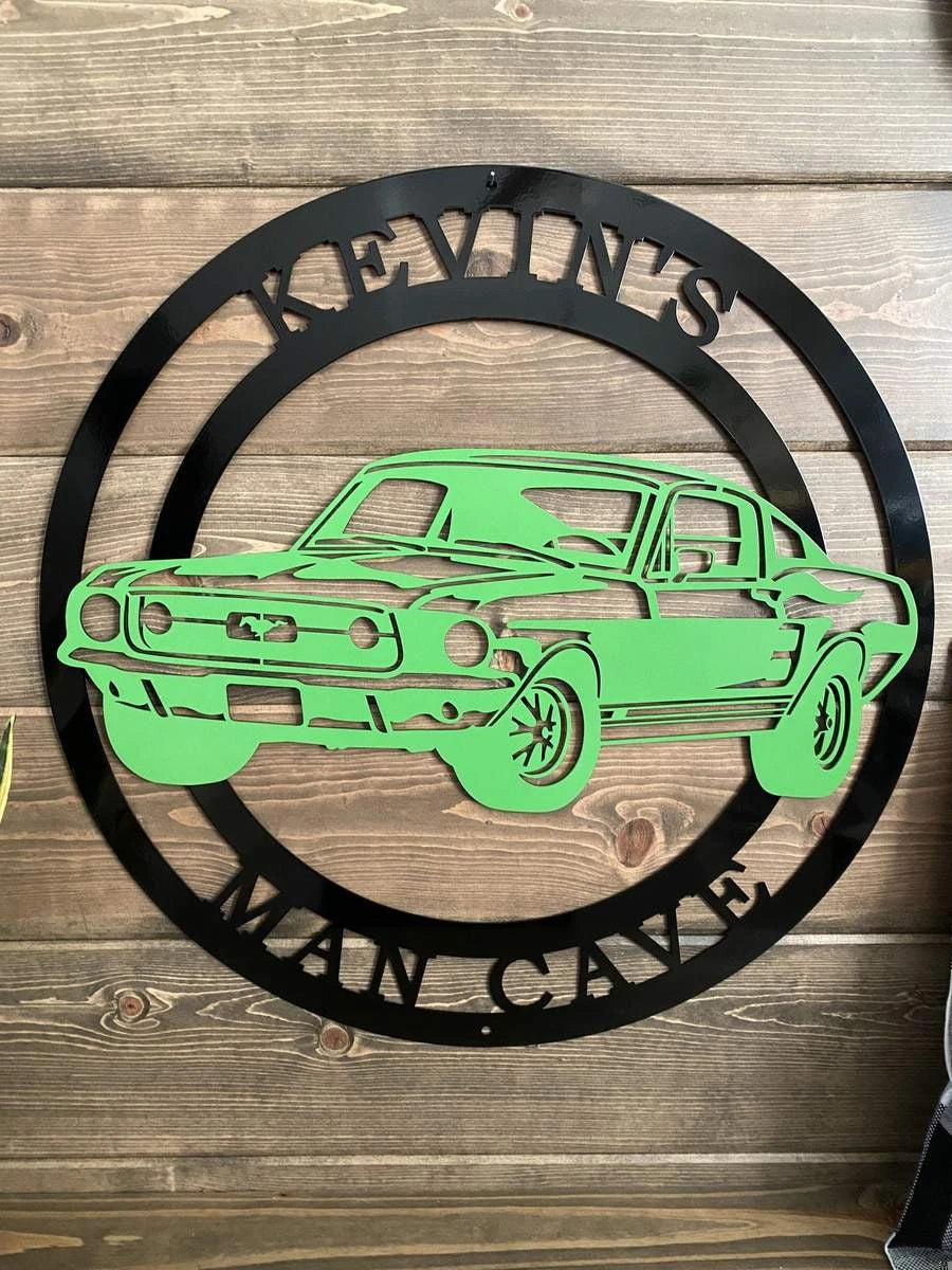 Twocolor 1967 Ford Mustang Sign, Cut Metal Sign, Metal Wall Art, Metal House Sign Laser Cut Metal Signs Custom Gift Ideas