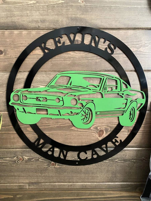 Twocolor 1967 Ford Mustang Sign, Cut Metal Sign, Metal Wall Art, Metal House Sign Laser Cut Metal Signs Custom Gift Ideas