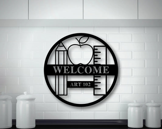 Teacher Name Sign, Custom Name Sign, Teacher Gift, Last Name Sign, Personalized Metal Sign,classroom - metal sign
