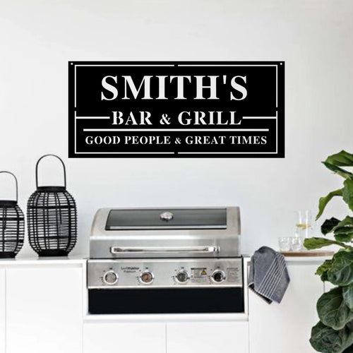 Backyard Bar And Grill Custom Sign, Personalized Backyard Bbq Metal Sign, Family Name Bar And Grill Metal Sign, Custom Bar Sign, Laser Cut Metal Signs Custom Gift Ideas