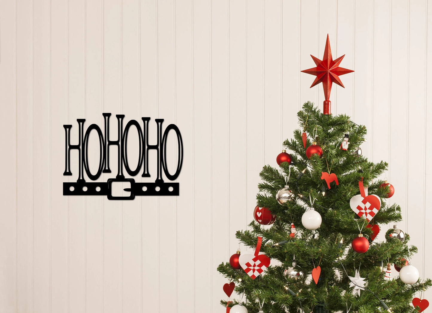 Ho Ho Ho Christmas Sign With Santa Claus Belt Christmas And Holiday Decor Metal Christmas Sign Winter Metal Word