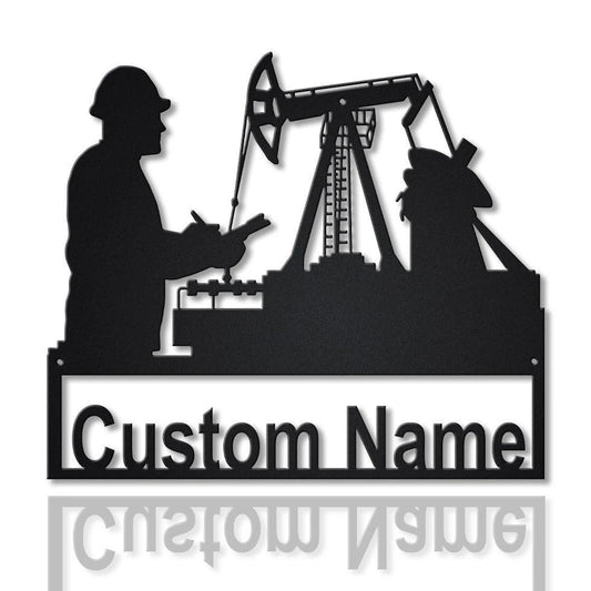 Personalized Petroleum Engineer Monogram Metal Sign Art, Custom Petroleum Engineer Monogram Metal Sign - metal sign