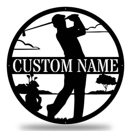 Golf Monogram Male Customized Metal Signs, Custom Metal Sign, Custom Signs, Metal Sign, Metal Laser Cut Metal Signs Custom Gift Ideas - 8 inches - metal sign