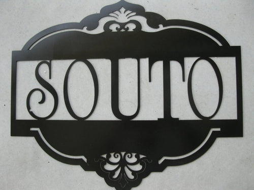 Custom Metal Sign With Your Name In Silver Powder Coat Metal House Sign
