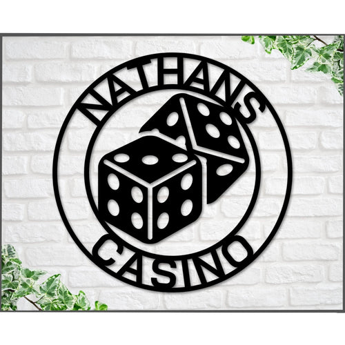 Casino Sign Gambling Sign Poker Sign Dice Sign Dice Metal Casino Sign Bar Sign Man Cave Sign Las Vegas Sign Game Room Sign