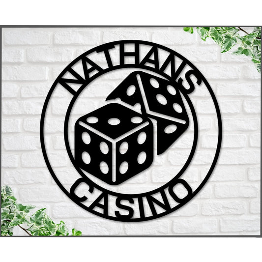 Casino Sign Gambling Sign Poker Sign Dice Sign Dice Metal Casino Sign Bar Sign Man Cave Sign Las Vegas Sign Game Room Sign