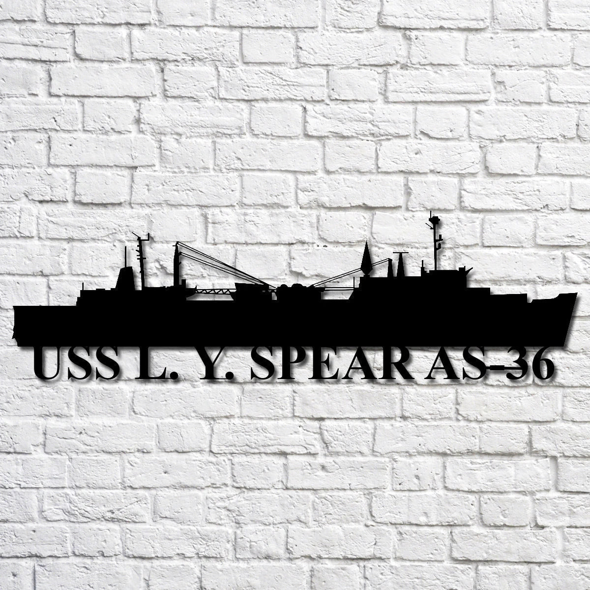 Uss L. Y. Spear As36 Navy Ship Metal Art, Custom Us Navy Ship Cut Metal Sign, Gift For Navy Veteran, Navy Ships Silhouette Metal Art, Navy Home Decor Laser Cut Metal Signs Custom Gift Ideas