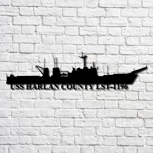 Uss Harlan County Lst1196 Navy Ship Metal Art, Custom Us Navy Ship Cut Metal Sign, Gift For Navy Veteran, Navy Ships Silhouette Metal Art, Navy Home Decor Laser Cut Metal Signs Custom Gift Ideas
