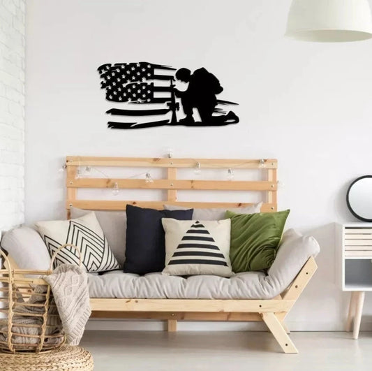 American Flag Decor Patriotic Veteran Metal Sign Gift For Veteran Soldier Sign Patriotic Decor