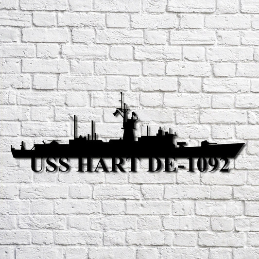 Uss Hart De1092 Navy Ship Metal Art, Custom Us Navy Ship Cut Metal Sign, Gift For Navy Veteran, Navy - metal sign