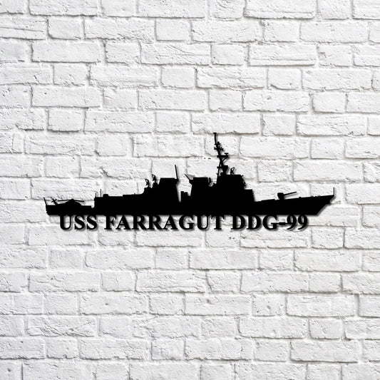 Uss Farragut Ddg99 Navy Ship Metal Sign, Memory Wall Metal Sign Gift For Navy Veteran, Navy Ships - metal sign