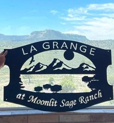 Metal Sign Mountains And Sage Brush Sign Metal House Sign - 8 inches - metal sign
