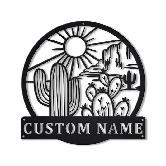 Personalized Cactus Metal Sign Art, Custom Cactus Metal Sign, Cactus Gifts Funny, Hobbie Gift, Birthday - metal sign