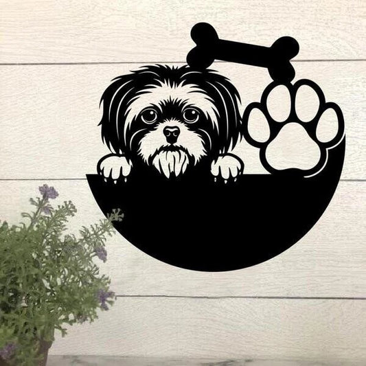 Dog Lovers Funny Welcome To Family Personalized Metal Sign Cut Metal Sign - 8 inches - metal sign