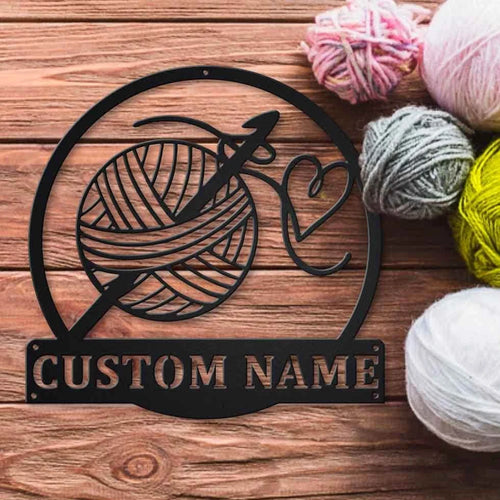 Personalized Crochet Monogram Metal Wall Decor, Love Crochet, Sign For Crocheter, House Decor, Wall Hanger, , Crochet Signs, Laser Cut Metal Signs Custom Gift Ideas