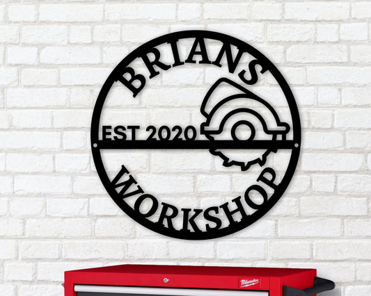 Personalized Workshop Sign Personalized Fathers Day Gift Fathers Day Gift Personalized Metal Sign Custom Name Sign Workshop Sign, Laser Cut Metal Signs Custom Gift Ideas