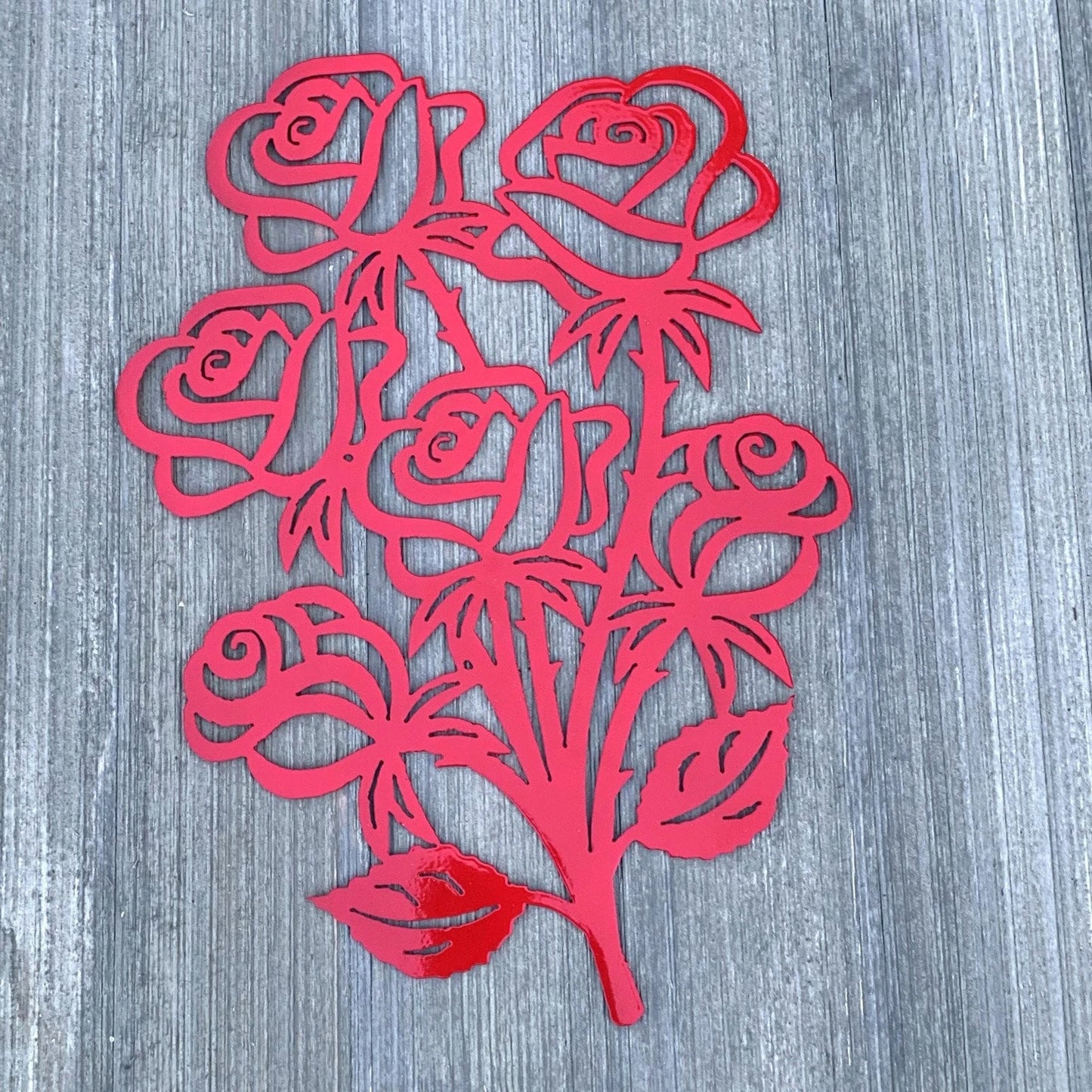 Rose Bouquet Metal Sign Cutout Cut Metal Sign Wall Metal Art