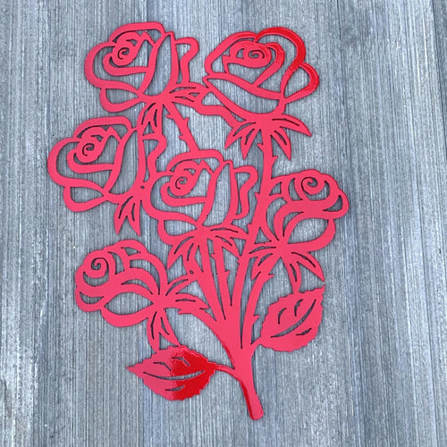 Rose Bouquet Metal Sign Cutout Cut Metal Sign Wall Metal Art