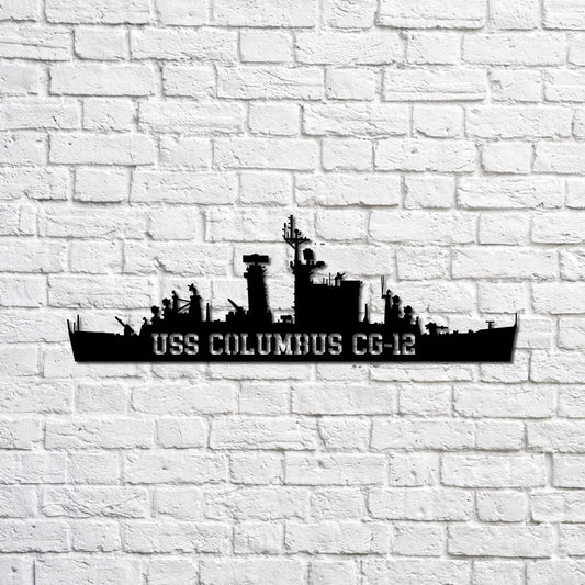 Uss Columbus Cg12 Navy Ship Metal Sign, Memory Wall Metal Sign Gift For Navy Veteran, Navy Ships - metal sign