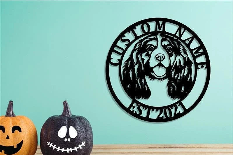 Personalized Cavalier King Charles Sign, Cavalier King Charles Dog Sign, Cavalier King Charles Gifts, Gift For Pet Owner Laser Cut Metal Signs Custom Gift Ideas