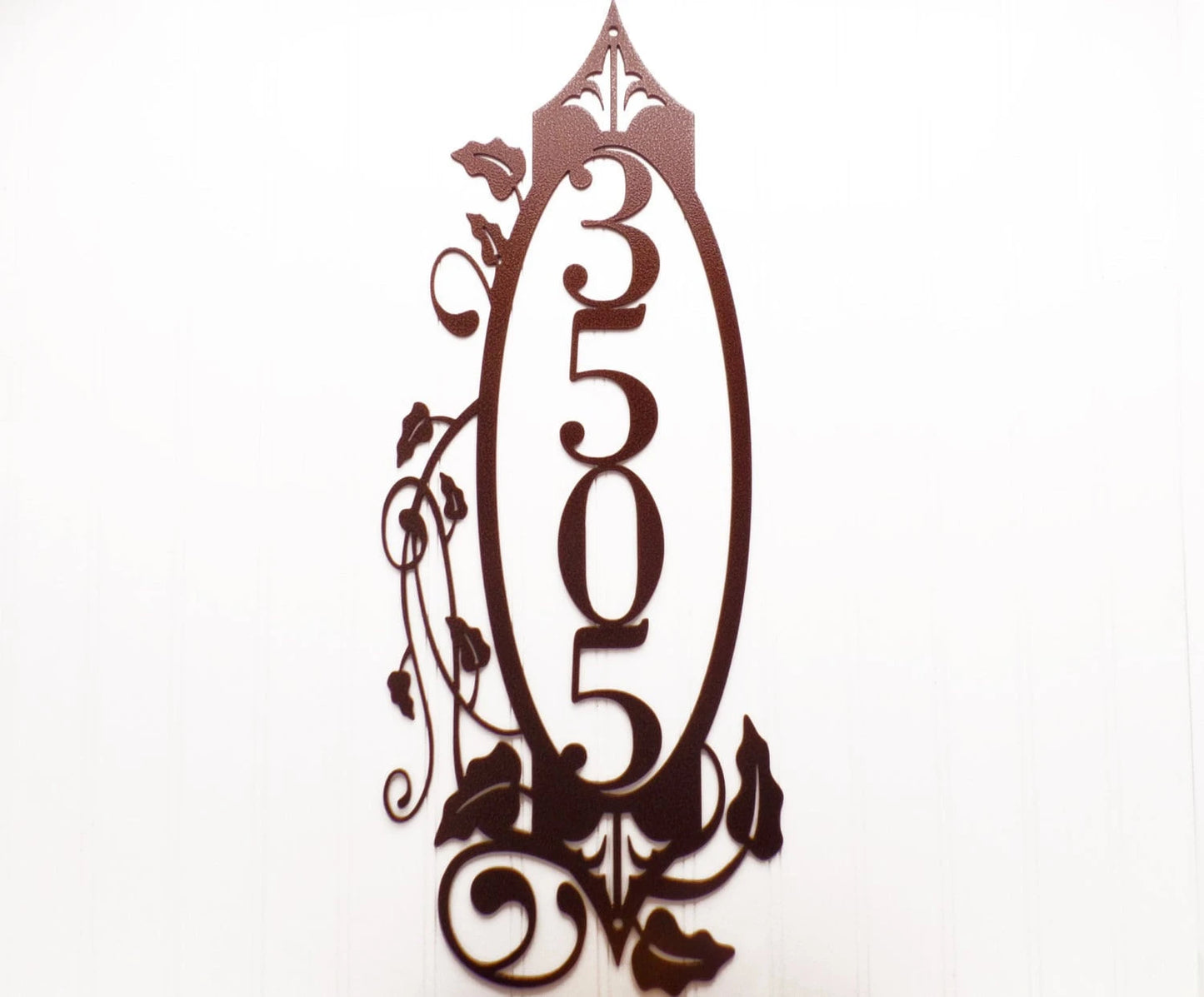 Vertical Outdoor House Number Metal Sign 4 Digit Copper Metal Sign Custom Sign Metal House Numbers